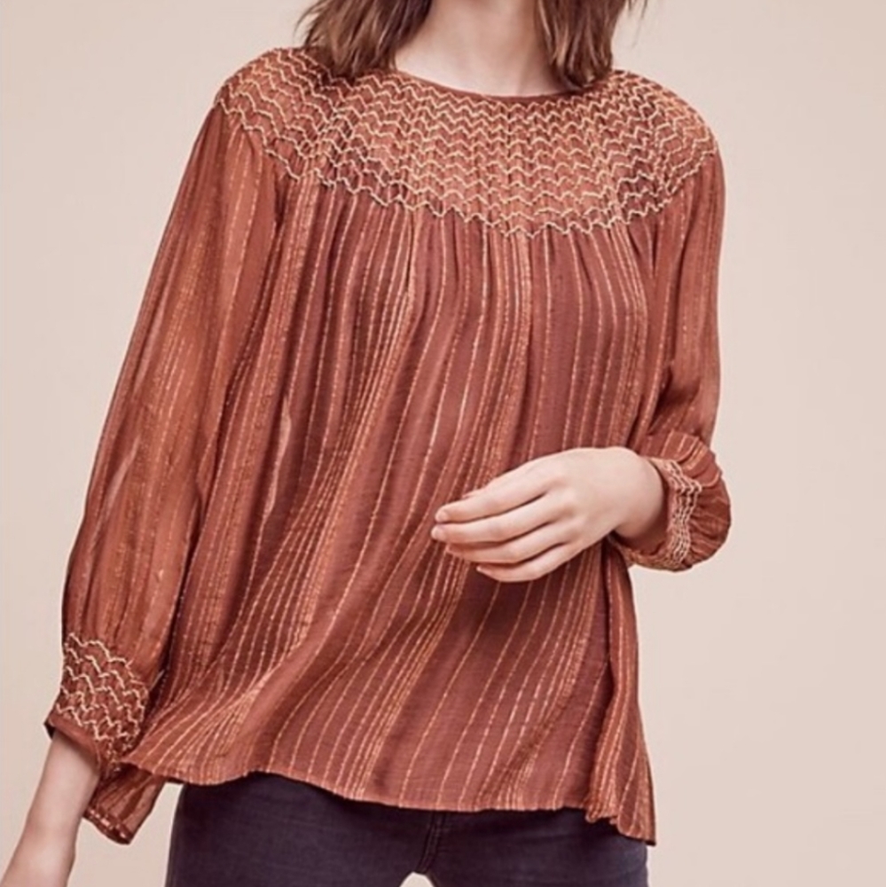 LOVE SAM embroidered sheer blouse